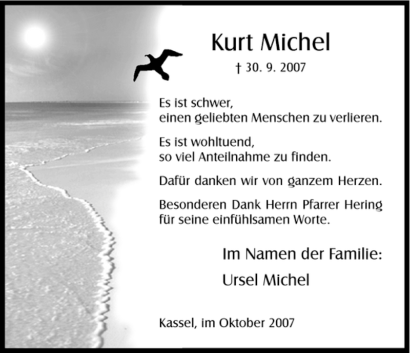 Traueranzeigen Von Kurt Michel Trauer HNA De