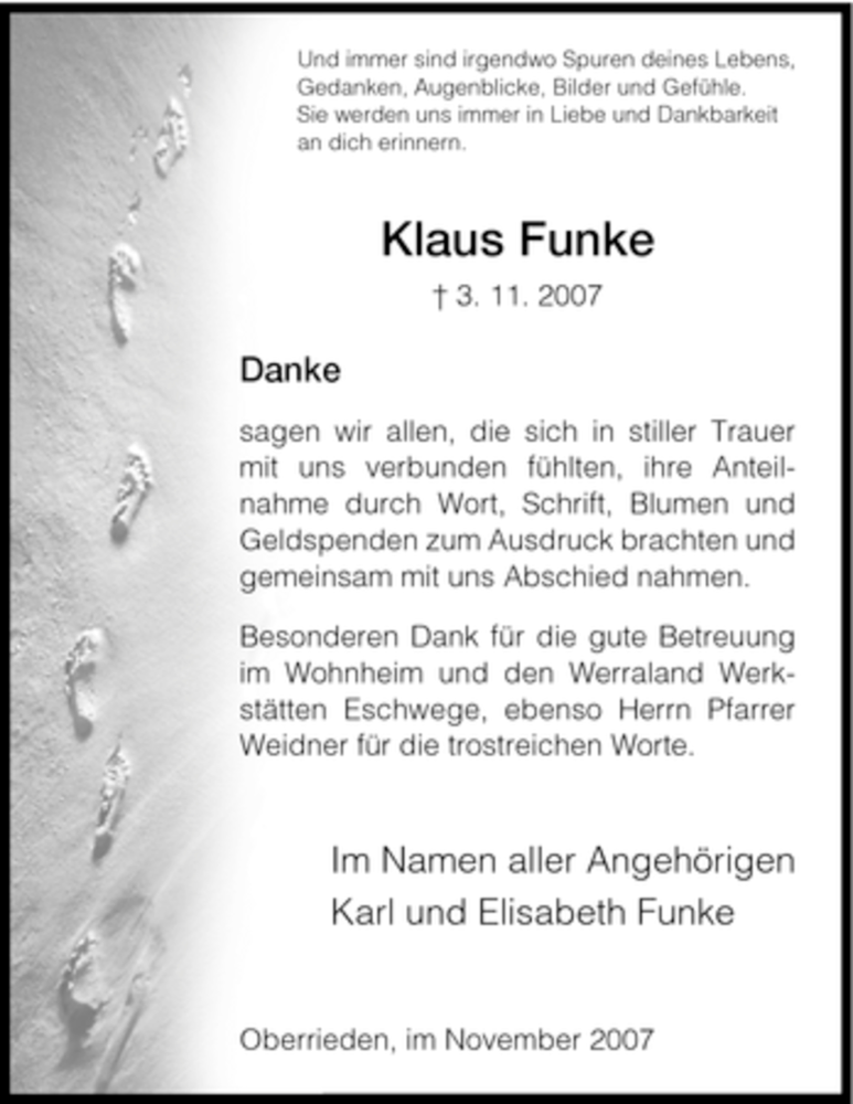 Traueranzeigen Von Klaus Funke Trauer Hna De