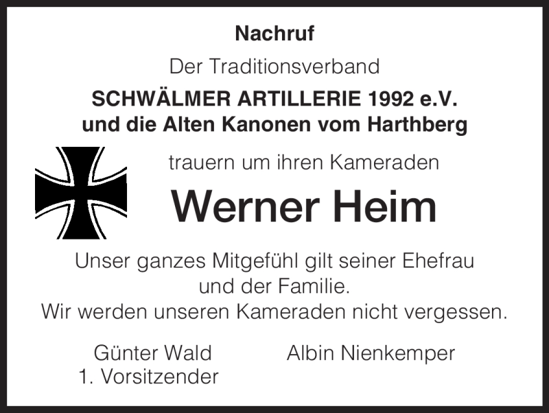 Traueranzeigen Von Werner Heim Trauer HNA De