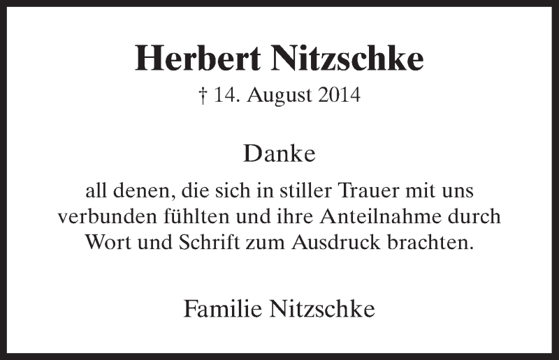 Traueranzeigen Von Herbert Nitzschke Trauer Hna De