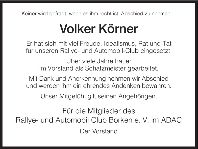 Traueranzeigen Von Volker K Rner Trauer Hna De