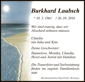 Traueranzeigen Von Burkhard Laubsch Trauer HNA De