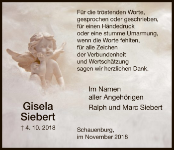 Traueranzeigen Von Gisela Siebert Trauer Hna De