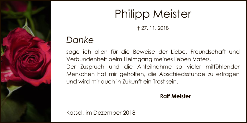 Traueranzeigen Von Philipp Meister Trauer Hna De