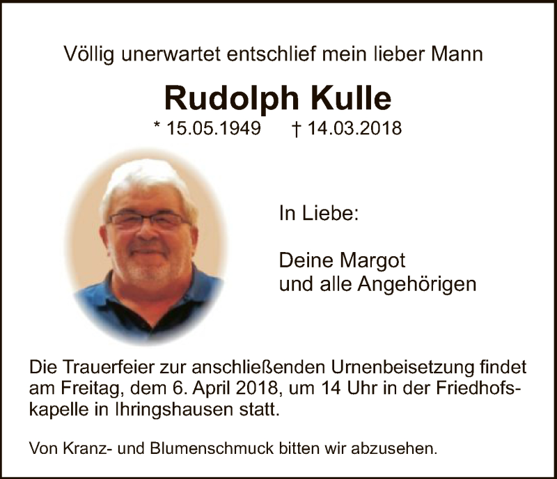 Traueranzeigen Von Rudolph Kulle Trauer HNA De