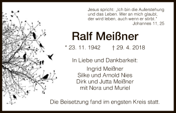 Traueranzeigen Von Ralf Mei Ner Trauer Hna De