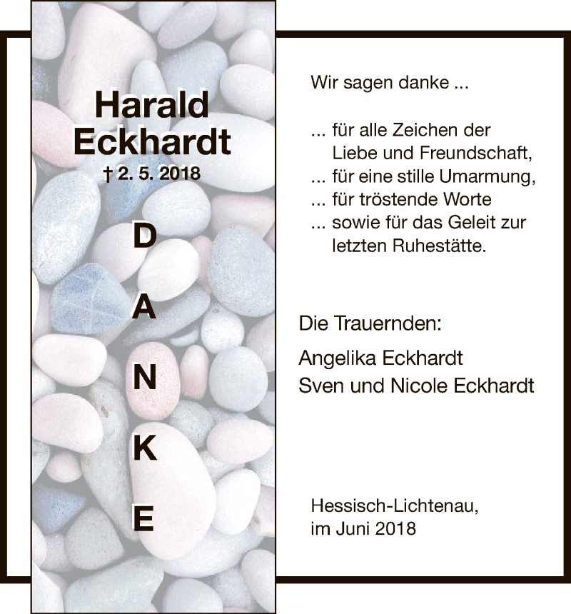 Traueranzeigen Von Harald Eckhardt Trauer HNA De