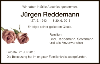 Traueranzeigen von Jürgen Reddemann Trauer HNA de