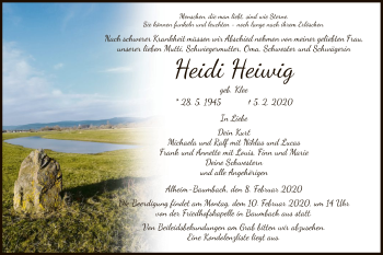 Traueranzeigen Von Heidi Heiwig Trauer HNA De