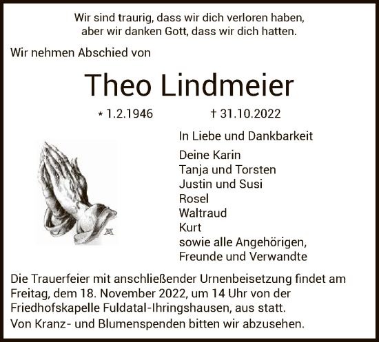 Gedenkkerzen Von Theo Lindmeier Trauer Hna De