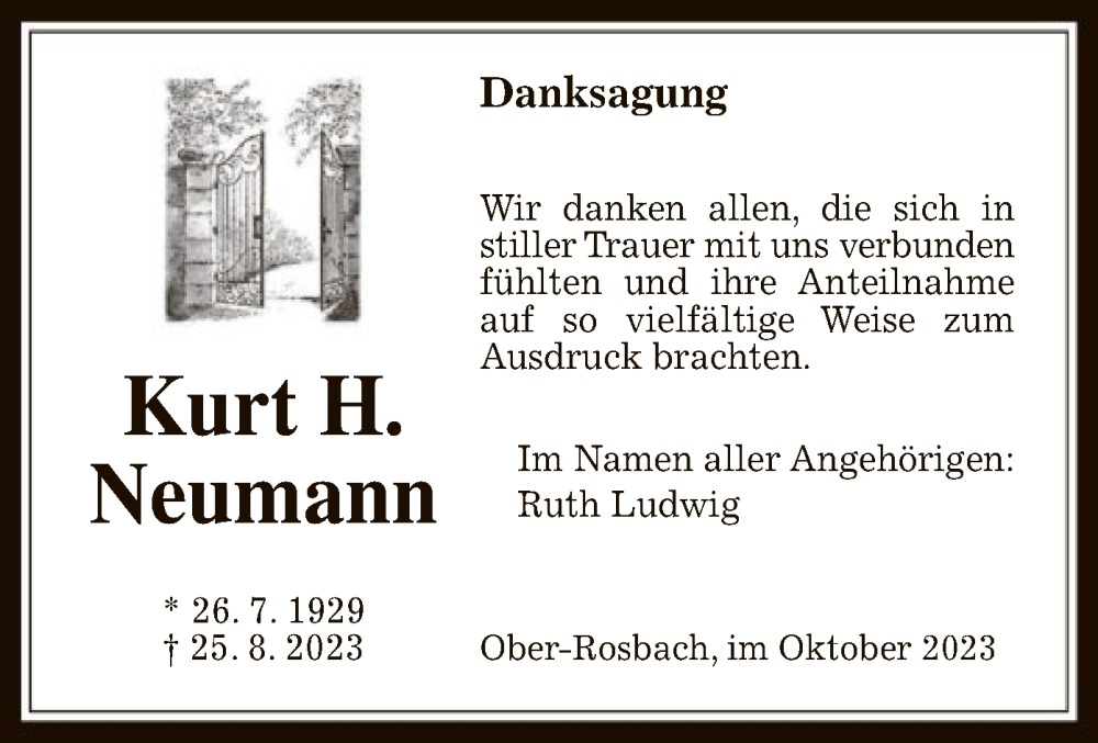 Traueranzeigen Von Kurt H Neumann Trauer Hna De