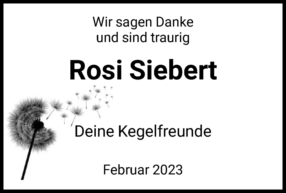 Traueranzeigen Von Rosi Siebert Trauer Hna De