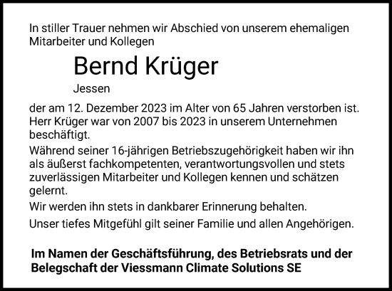 Traueranzeigen Von Bernd Kr Ger Trauer Hna De