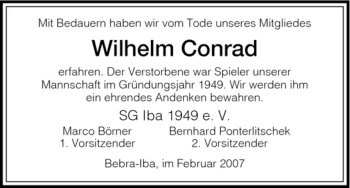 Traueranzeige von SG Iba von HNA