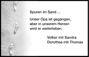 Traueranzeige von Spuren im von HNA