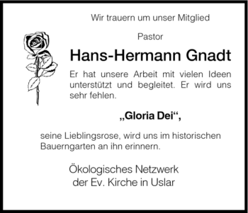 Traueranzeige von Hans-Hermann Gnadt von HNA