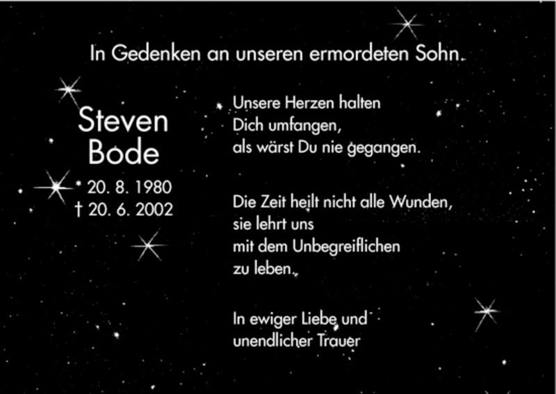  Traueranzeige für Steven Bode vom 20.06.2007 aus HNA