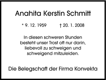 Traueranzeige von Anahita Kerstin Schmitt von HNA