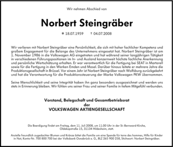 Traueranzeige von Norbert Steingräber von HNA
