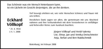 Traueranzeige von Eckhard Völlkopf von HNA