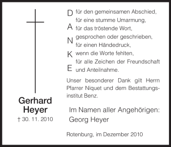Traueranzeige von Gerhard Heyer von HNA