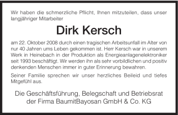 Traueranzeige von Dirk Kersch von HNA
