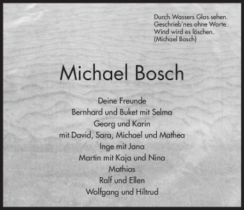 Traueranzeige von Michael Bosch von HNA