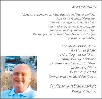 Traueranzeige von Erhard  von HNA