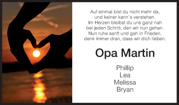 Traueranzeige von Martin  von HNA