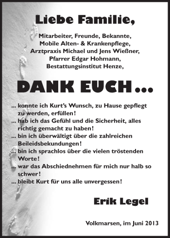 Traueranzeige von Kurt  von HNA