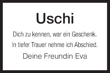 Traueranzeige von Uschi  von HNA