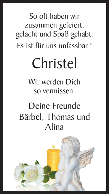 Traueranzeige von Christel  von HNA