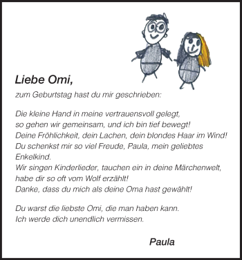 Traueranzeige von Liebe Omi  von HNA