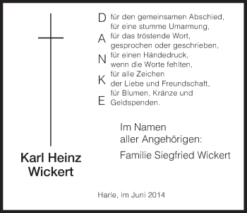 Traueranzeige von Karl Heinz von HNA