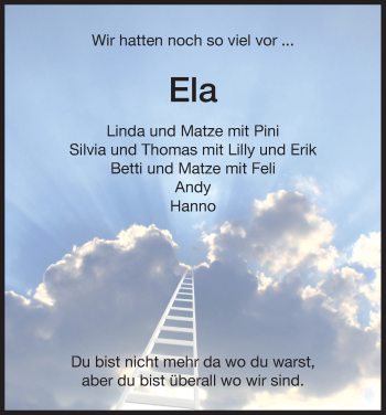 Traueranzeige von Ela  von HNA