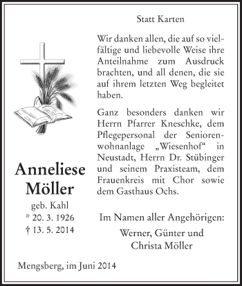 Traueranzeige von Anneliese Müller von HNA