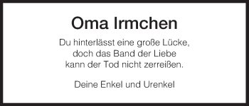 Traueranzeige von Oma lrmchen von HNA