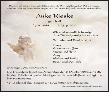 Traueranzeige von Anke Rieske von HNA