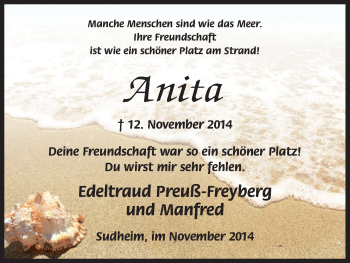 Traueranzeige von Anita Brandt von HNA