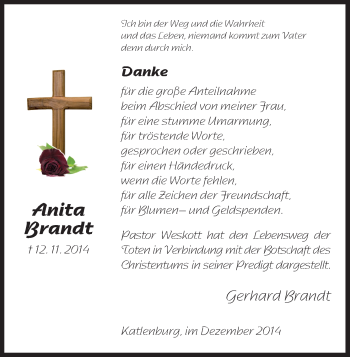 Traueranzeige von Anita Brandt von HNA