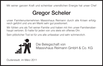Traueranzeige von Gregor Scheler von HNA