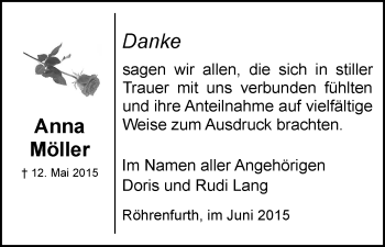 Traueranzeige von Anna Möller von HNA