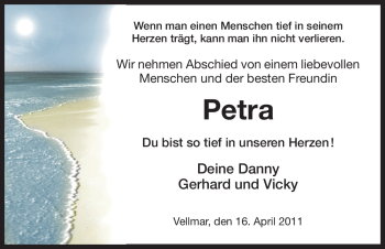 Traueranzeige von Petra Unbekannt von HNA