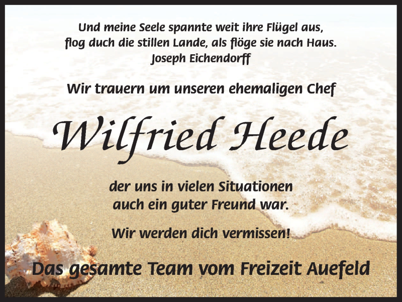  Traueranzeige für Wilfried Heede vom 07.03.2015 aus HNA