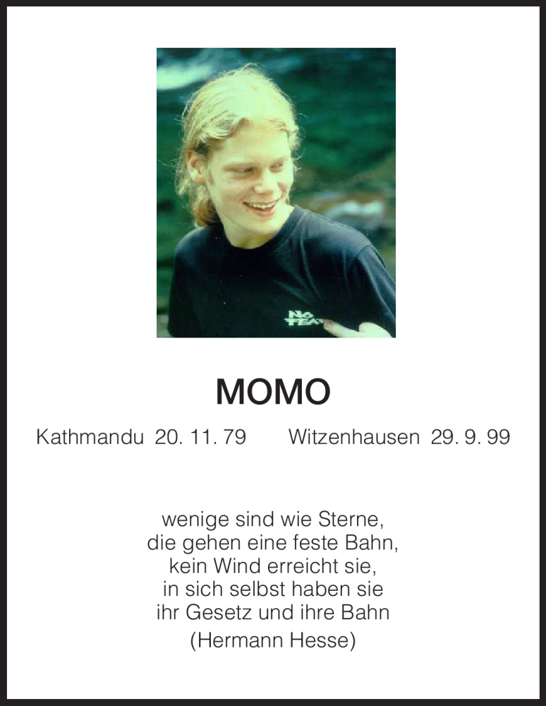  Traueranzeige für Moritz Billo vom 29.09.2009 aus HNA