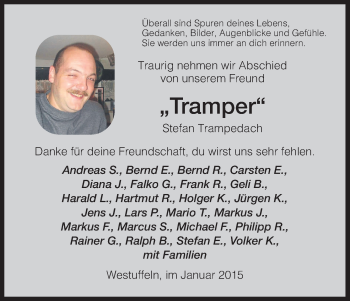 Traueranzeige von Stefan Trampedach von HNA
