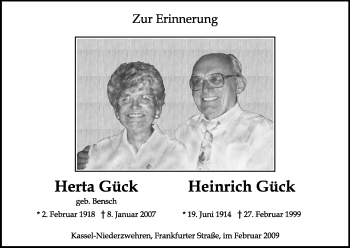 Traueranzeige von Heinrich Gück von HNA