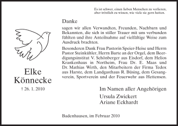 Traueranzeige von Elke Könnecke von HNA