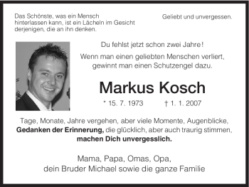 Traueranzeige von Markus Kosch von HNA