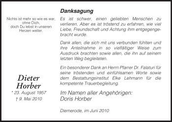 Traueranzeige von Dieter Horber von HNA